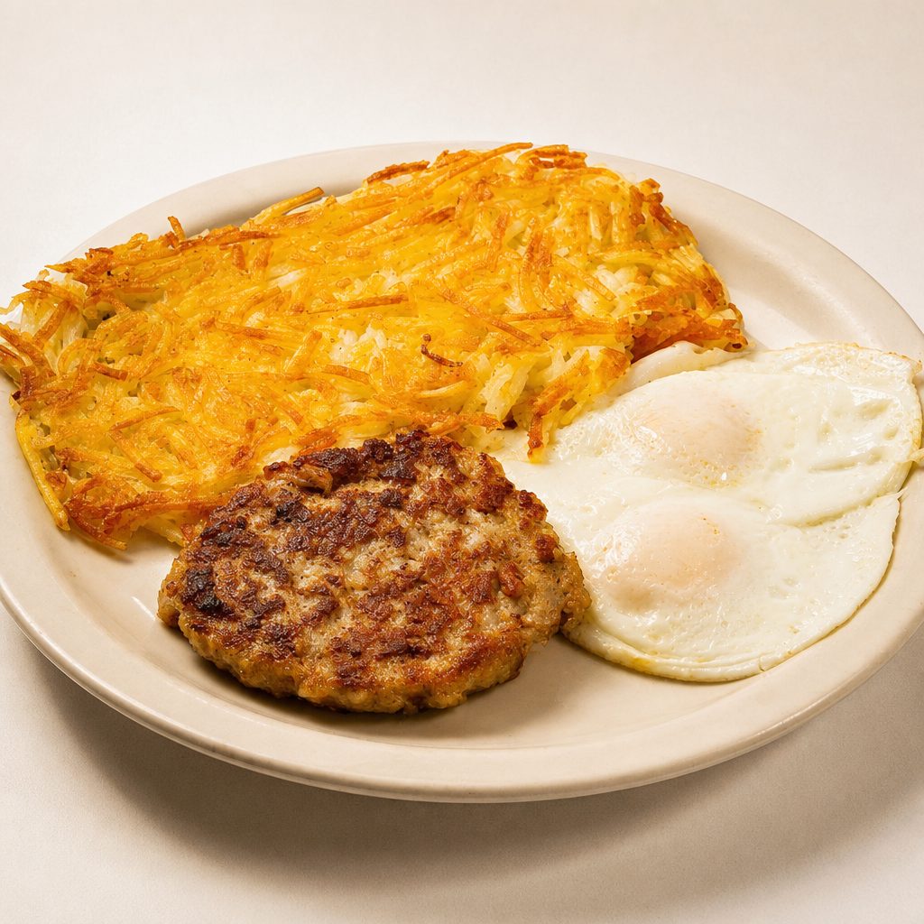 Sausage Patty + 2 Eggs.