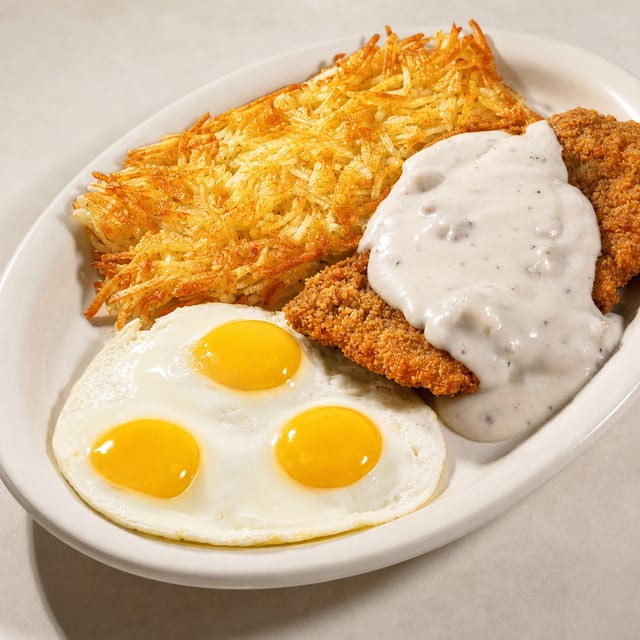 Country Fried Steak and Eggs.